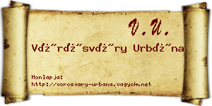Vörösváry Urbána névjegykártya